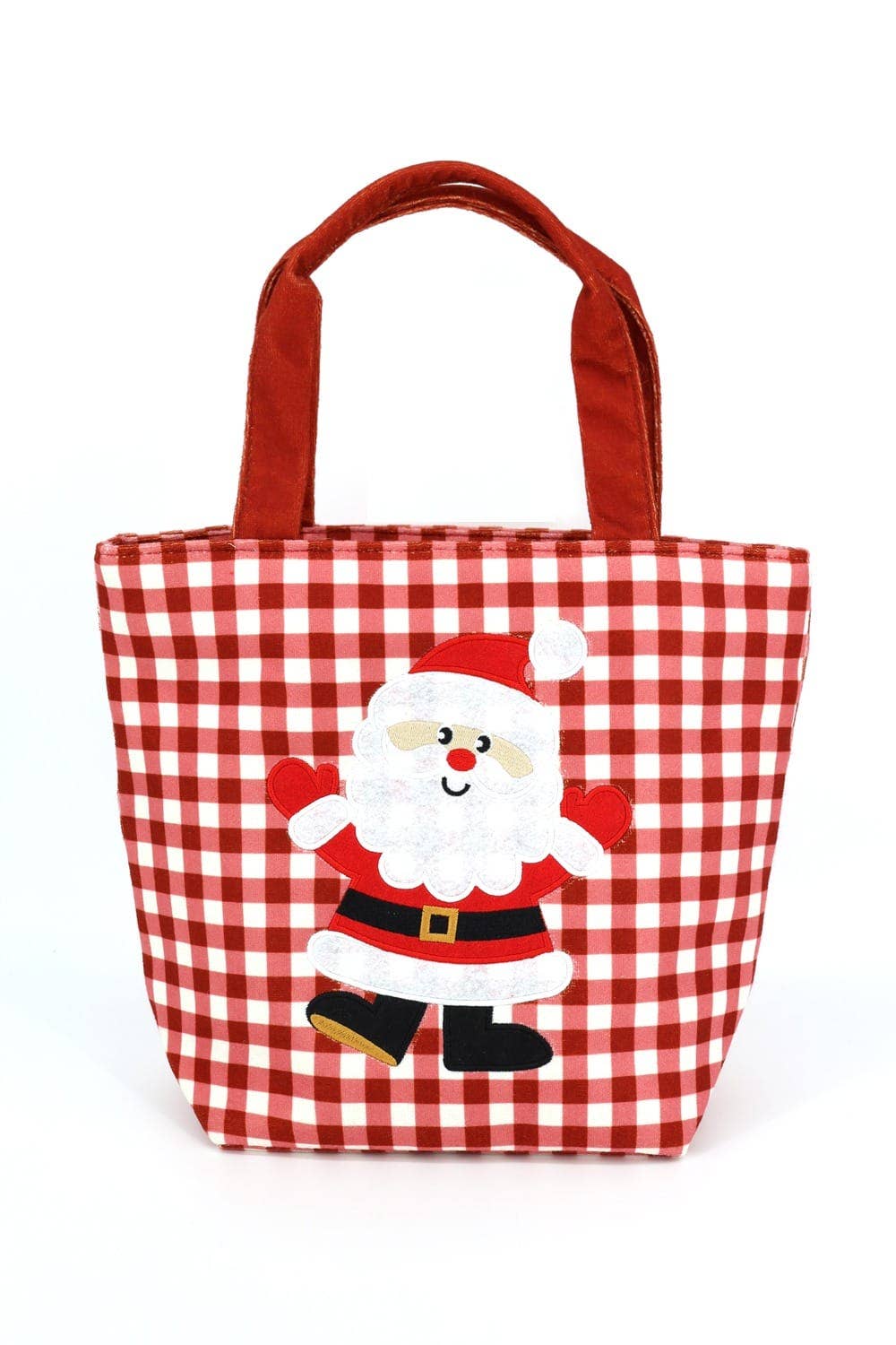 Santa Gingham Tote Bag - The Country Rabbit Gifts & Décor