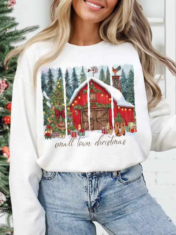 Small Town Christmas Sweatshirt - The Country Rabbit Gifts & Décor