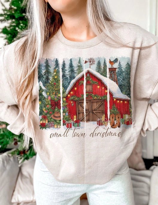 Small Town Christmas Sweatshirt - The Country Rabbit Gifts & Décor