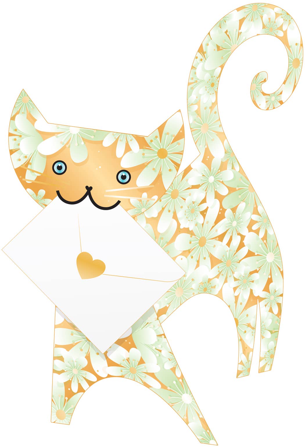 Special Delivery - Blossom Cat 3D Card - The Country Rabbit Gifts & Décor