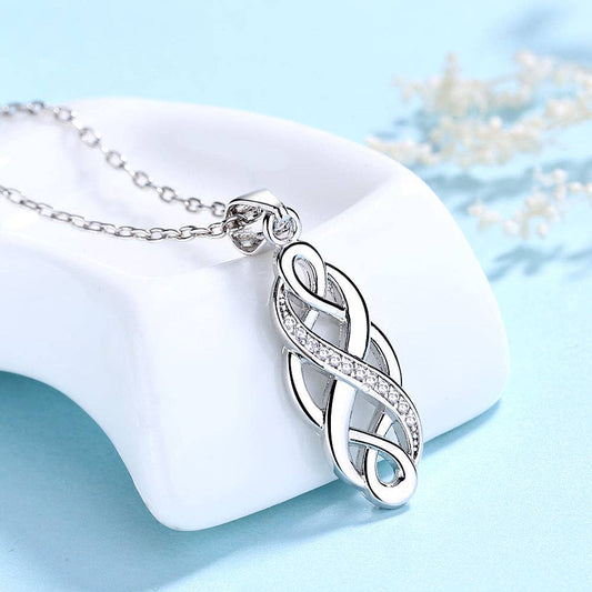 Sterling Silver Celtic Pendant Necklace with Swarovski Crystals - The Country Rabbit Gifts & Décor