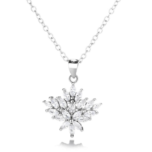 Sterling Silver Cluster Crystal Pendant Necklace - The Country Rabbit Gifts & Décor