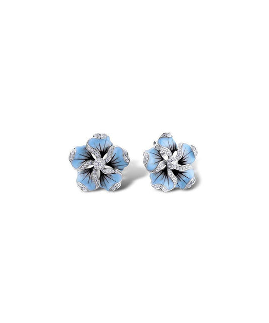 Sterling Silver Flower Earrings with Swarovski Crystal - The Country Rabbit Gifts & Décor