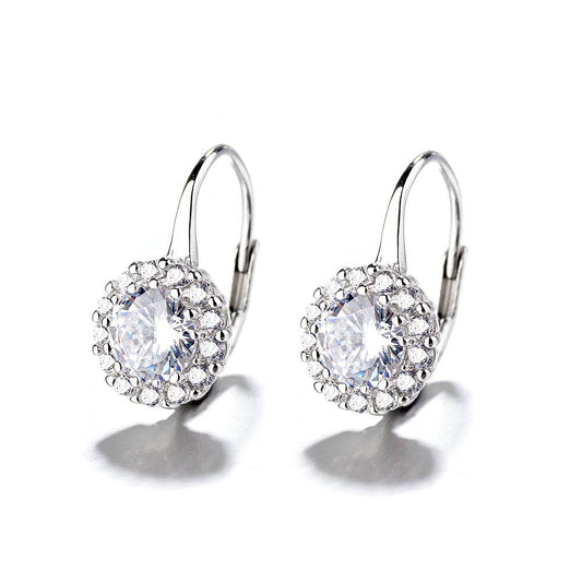 Sterling Silver Halo Omega Lever - back Earring - The Country Rabbit Gifts & Décor