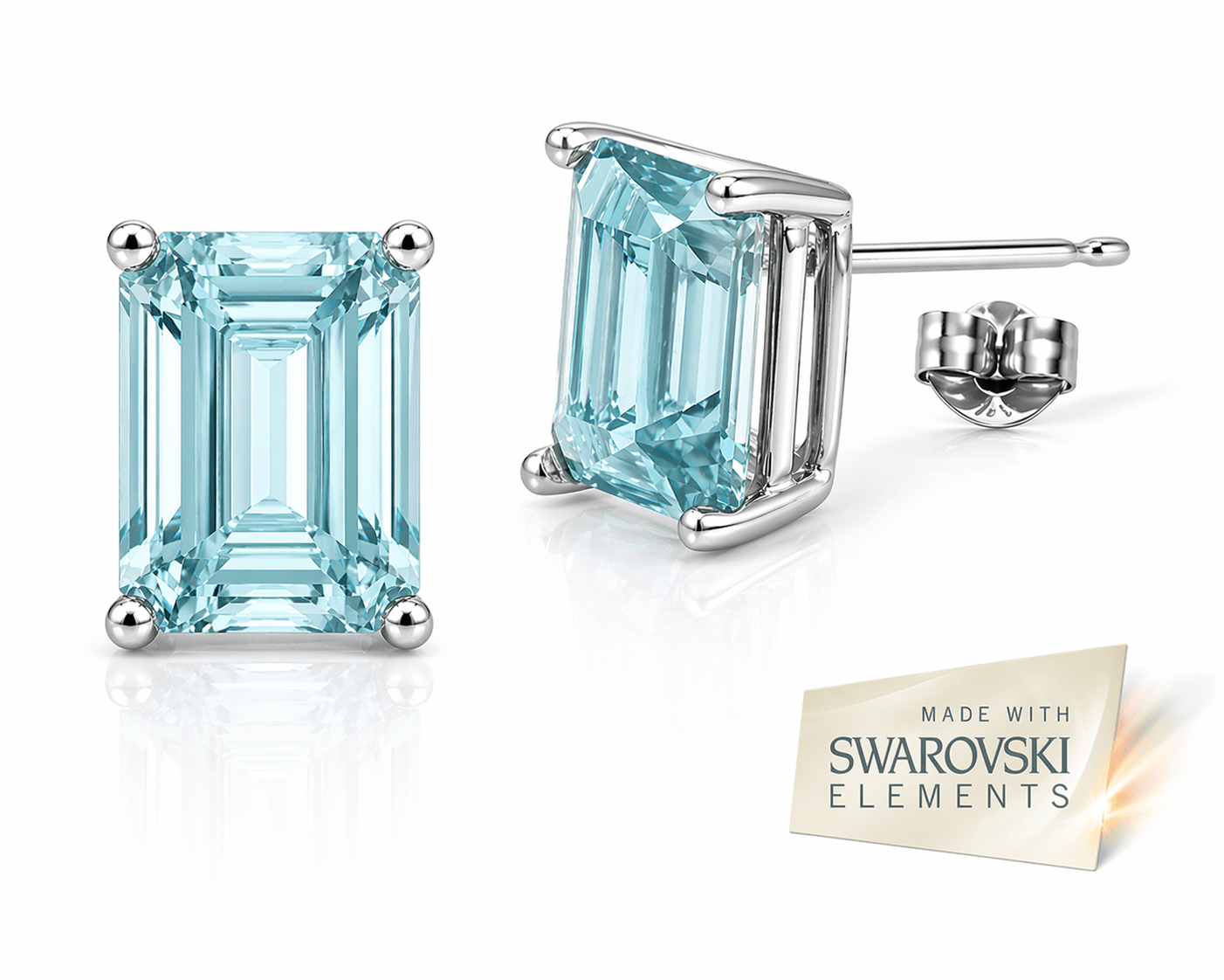 Swarovski Aqua Blue Crystal Ring & Studs Handmade Set - The Country Rabbit Gifts & Décor