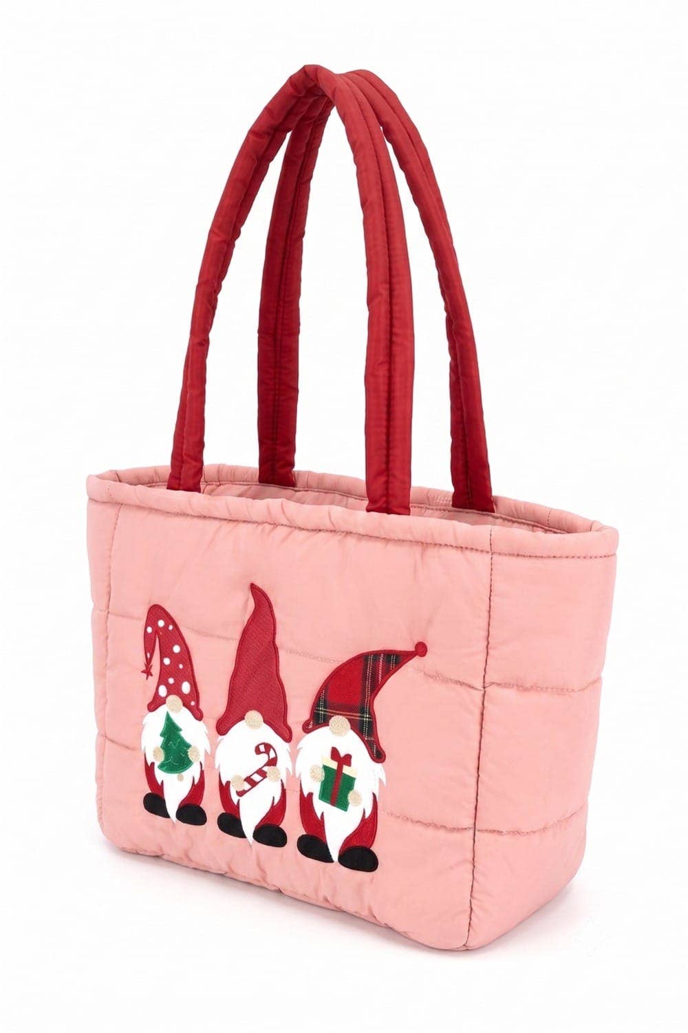 Three Gnomes Quilted Puffer Tote Bag - The Country Rabbit Gifts & Décor