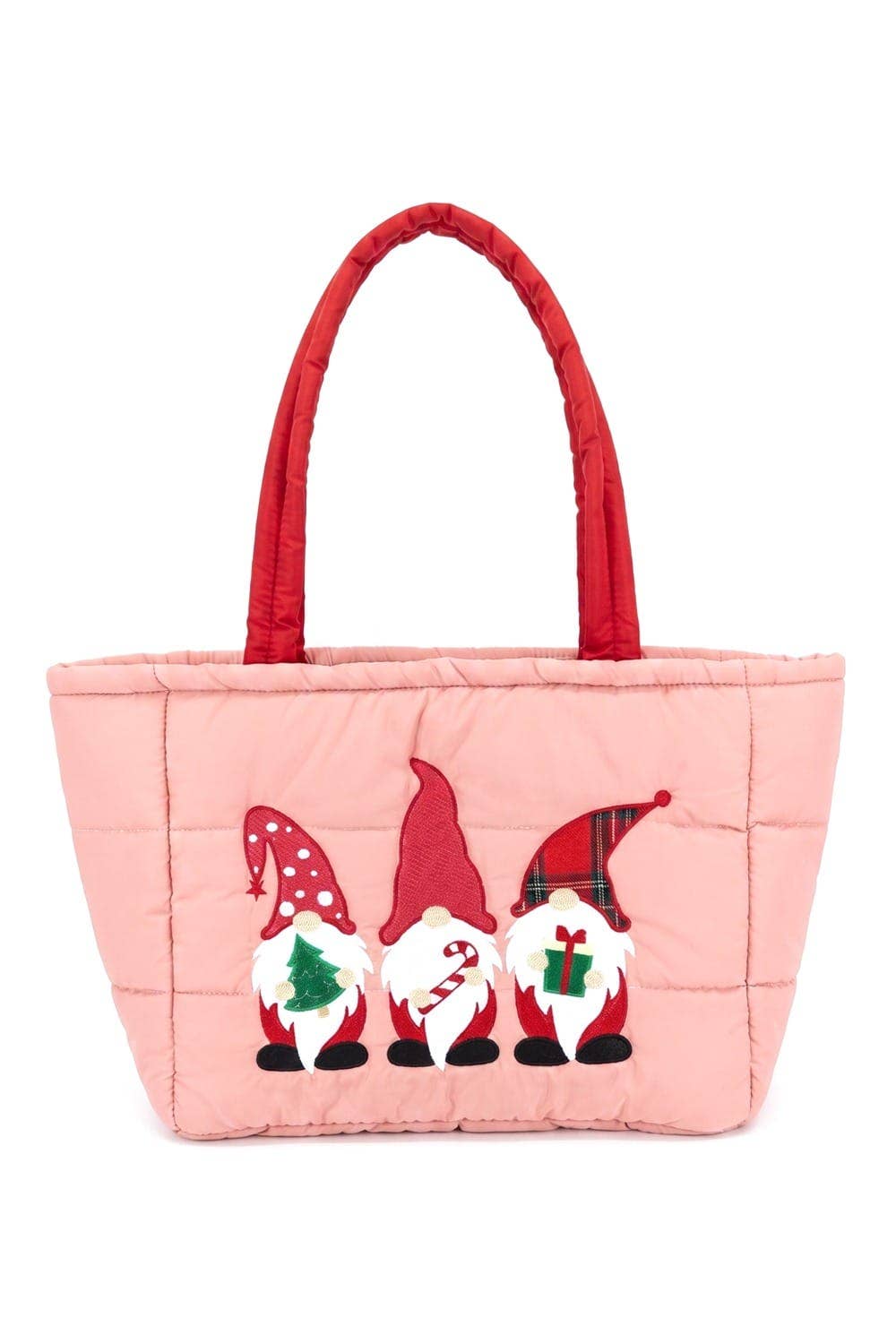 Three Gnomes Quilted Puffer Tote Bag - The Country Rabbit Gifts & Décor