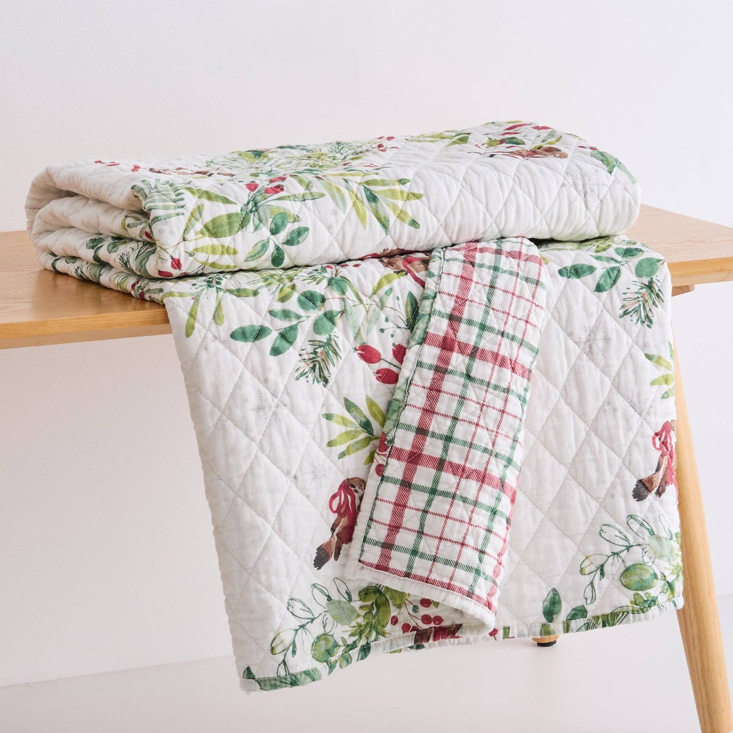 Tinsel Tidings Quilted Throw Blanket - The Country Rabbit Gifts & Décor