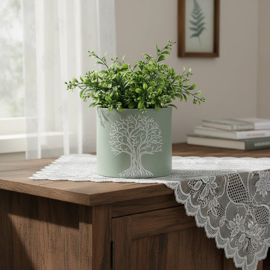 Tree of Life Planter - Folk - Art Style Graphic - The Country Rabbit Gifts & Décor