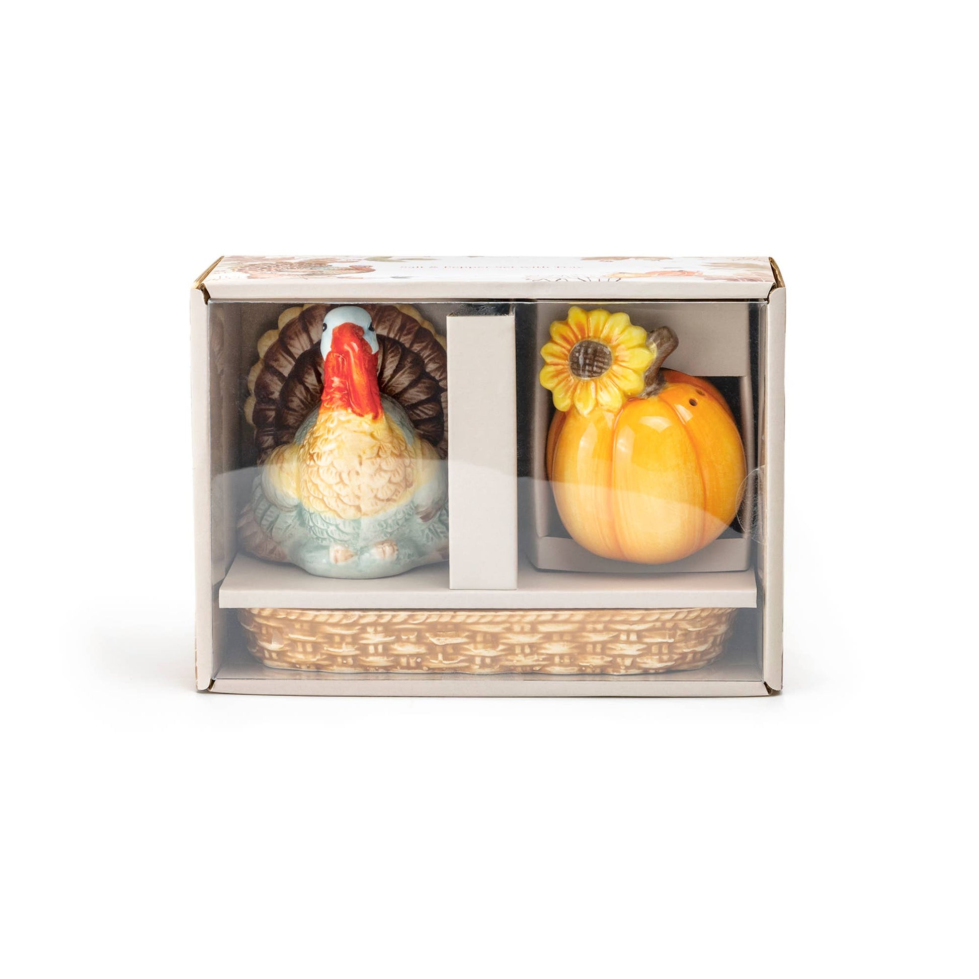 Turkey and Pumpkin Salt and Pepper Shaker Set - Gift Boxed - The Country Rabbit Gifts & Décor