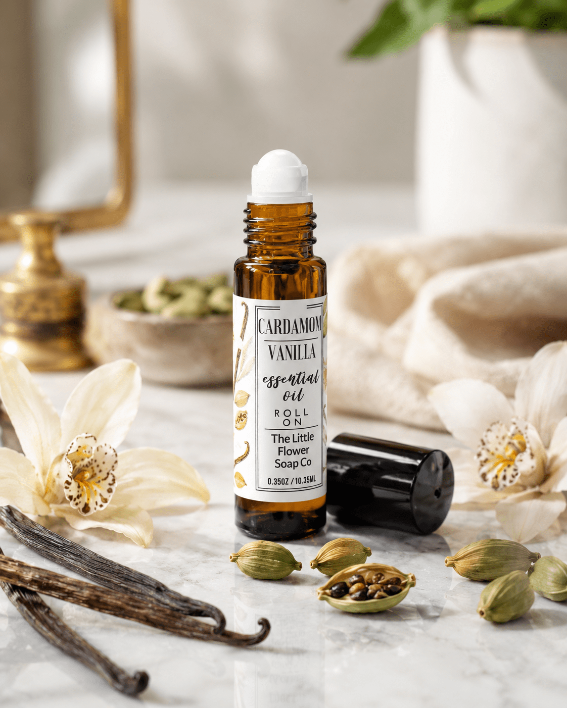 Vanilla Cardamom Essential Oil Roll-on Aromatherapy - The Country Rabbit Gifts & Décor