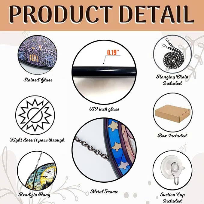 Vibrant Hummingbird and Poppy Stained Glass Suncatcher Window Hang - The Country Rabbit Gifts & Décor