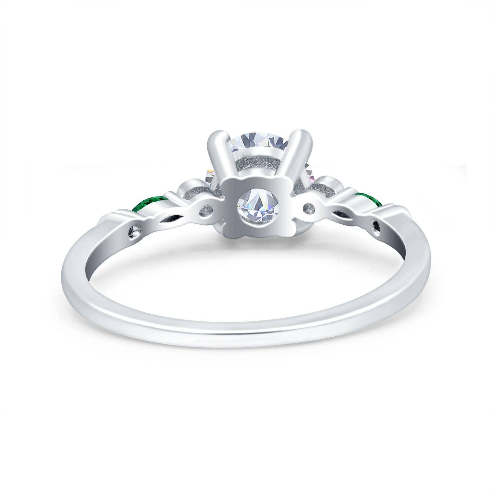 Vintage Style Round Marquise Green Emerald Simulated Cubic Zirconia Ring - The Country Rabbit Gifts & Décor
