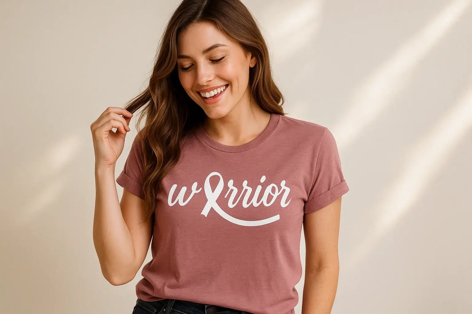 Warrior Ribbon T-Shirt Bella Canvas - The Country Rabbit Gifts & Décor
