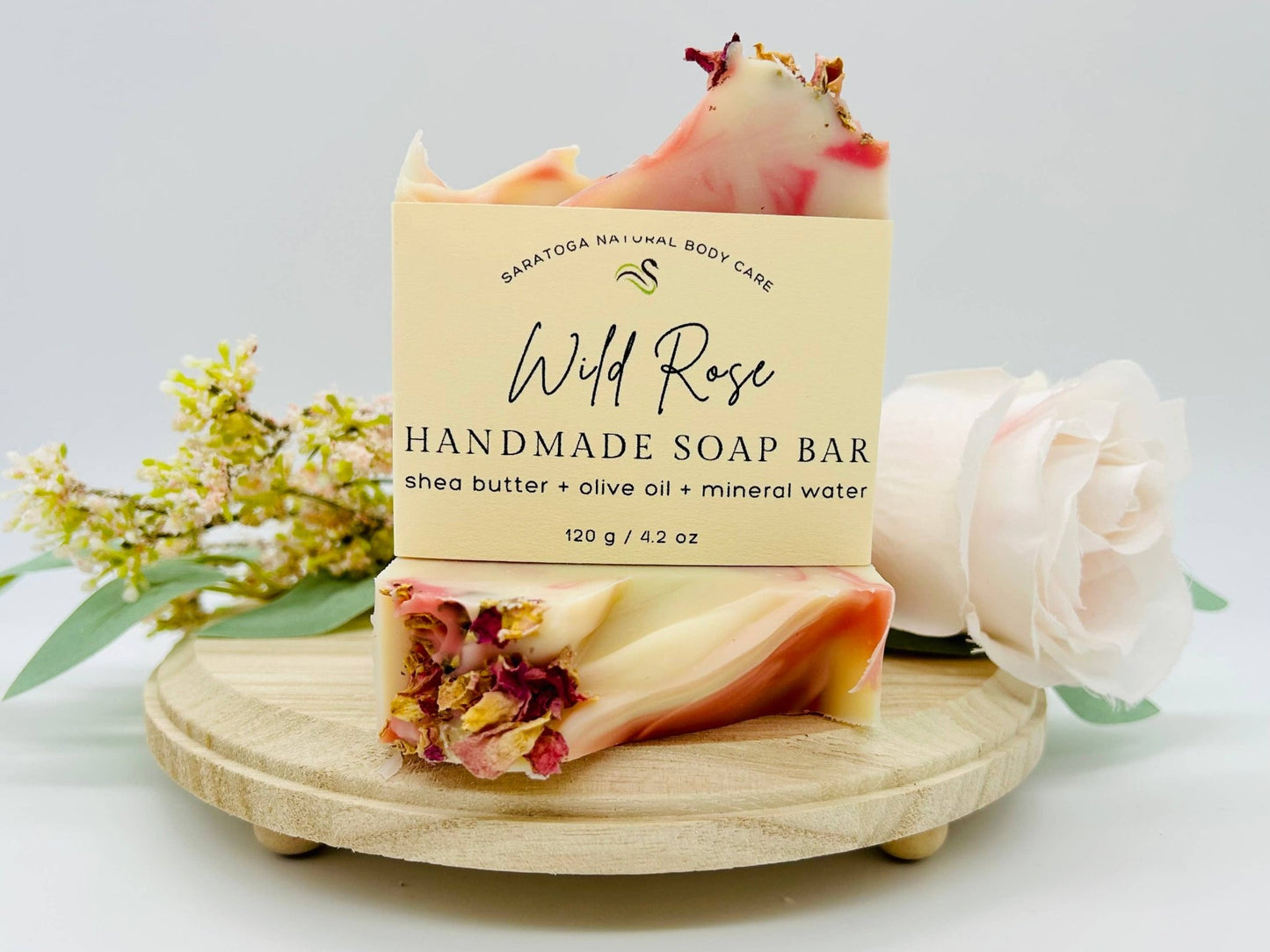 Wild Rose Handmade Soap Bar VEGAN COLD PROCESS - The Country Rabbit Gifts & Décor