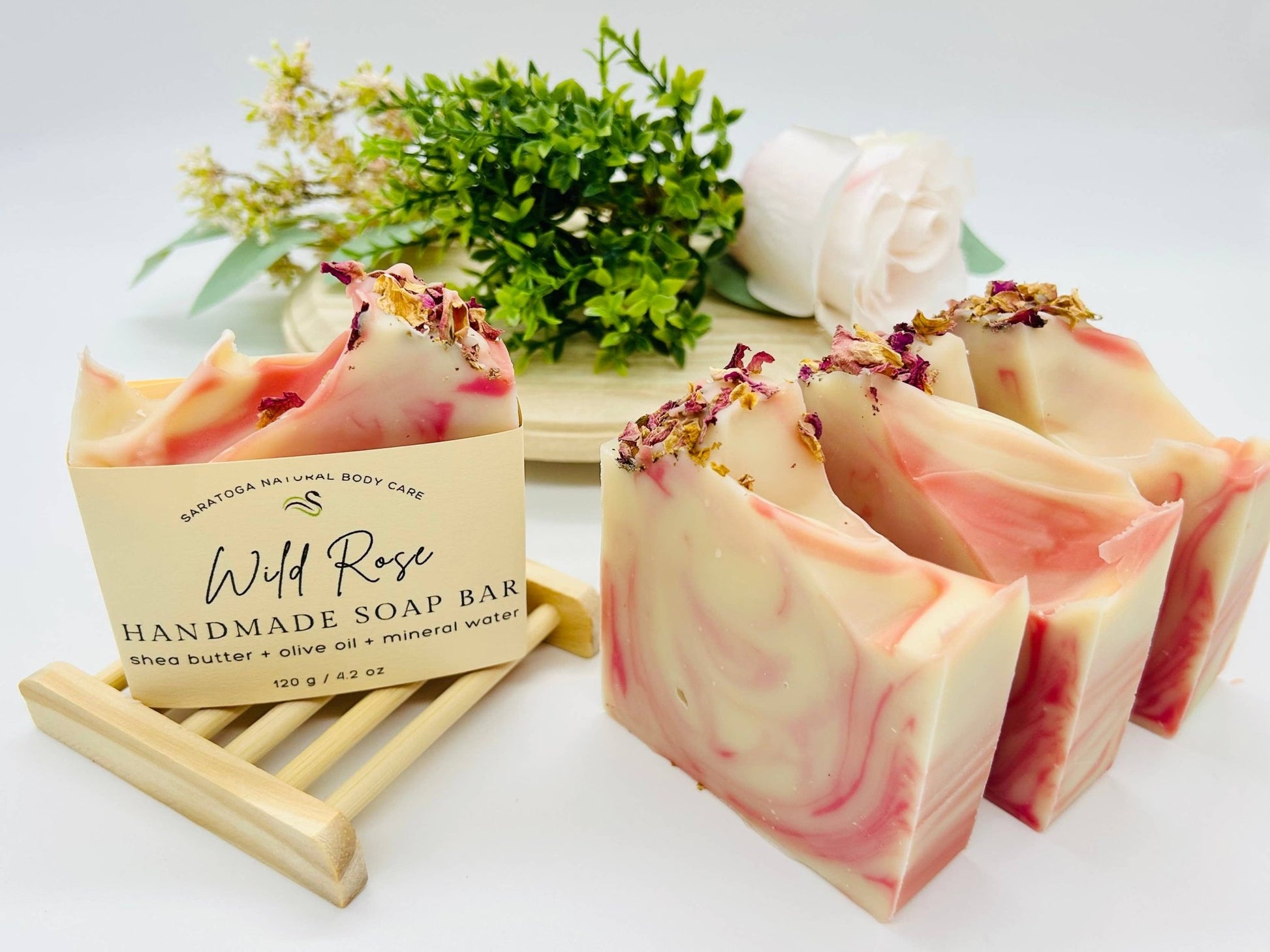Wild Rose Handmade Soap Bar VEGAN COLD PROCESS - The Country Rabbit Gifts & Décor