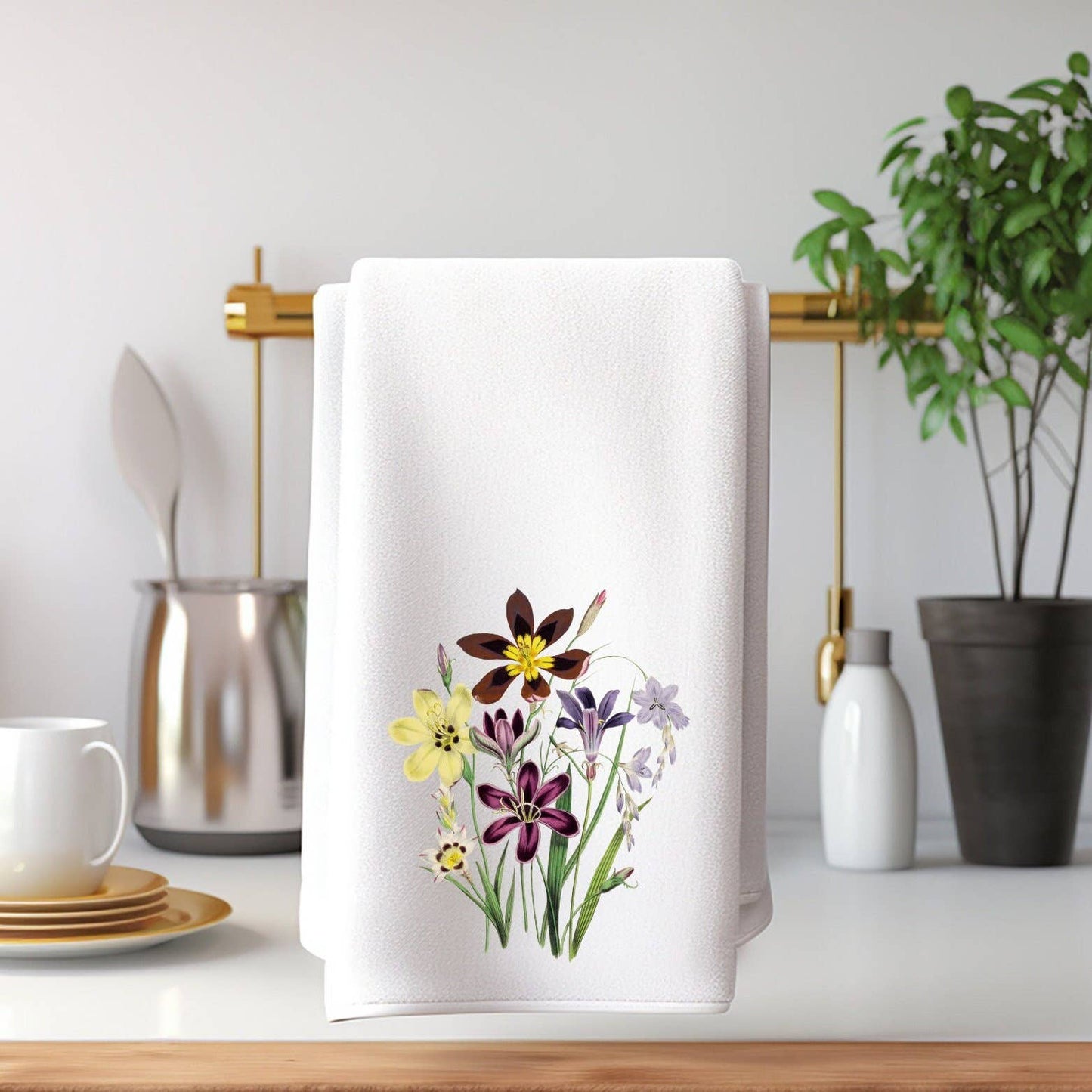 Wildflower Floral Hand Towels for Bath and Kitchen - The Country Rabbit Gifts & Décor