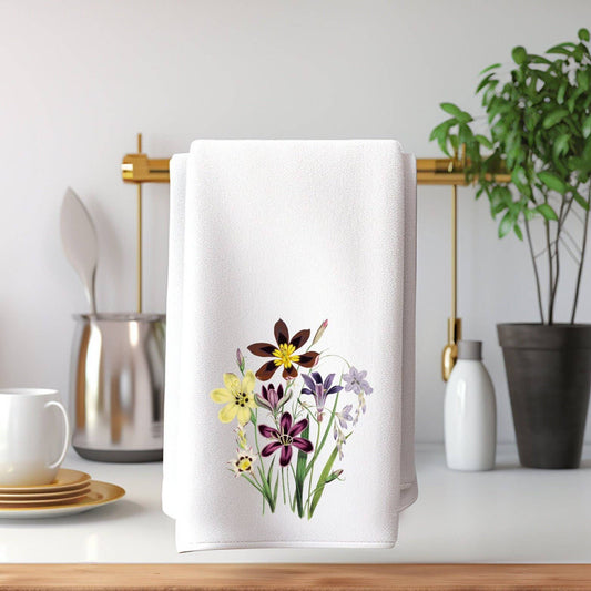 Wildflower Floral Hand Towels for Bath and Kitchen - The Country Rabbit Gifts & Décor