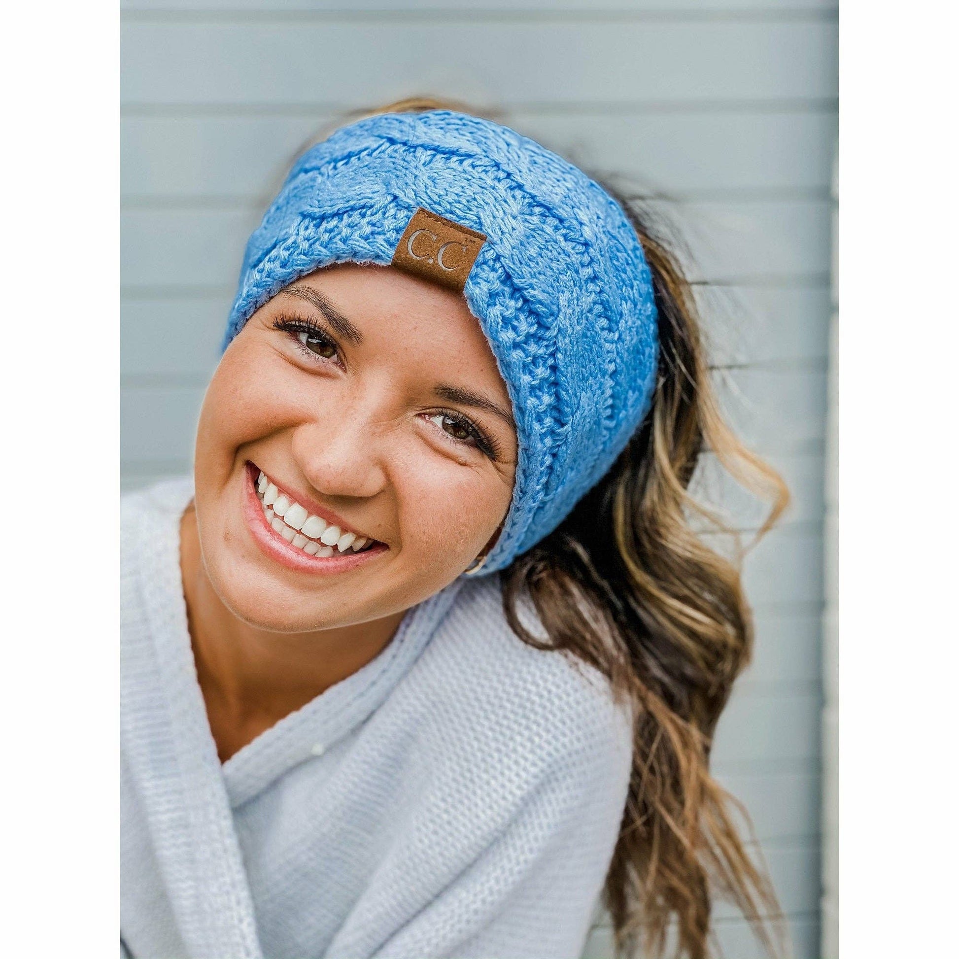 Willow Cable Knit Fuzzy Lined Head Wrap - The Country Rabbit Gifts & Décor