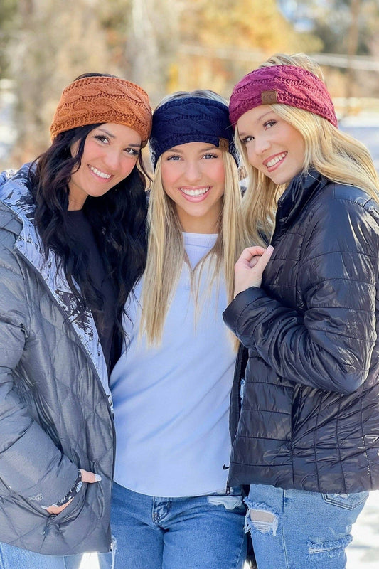 Willow Cable Knit Fuzzy Lined Head Wrap - The Country Rabbit Gifts & Décor