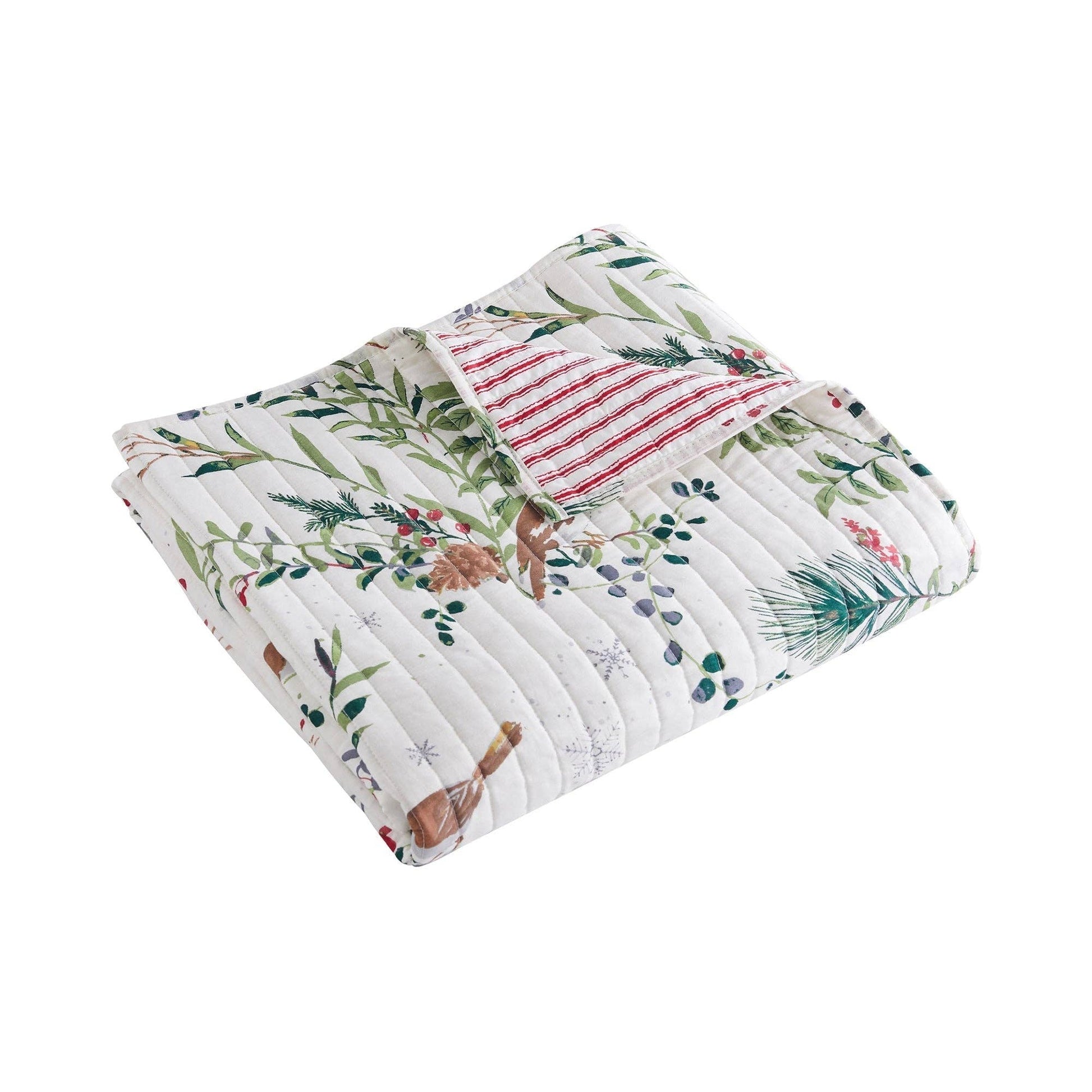 Winterberry Forest Quilted Reversible Throw Blanket - The Country Rabbit Gifts & Décor