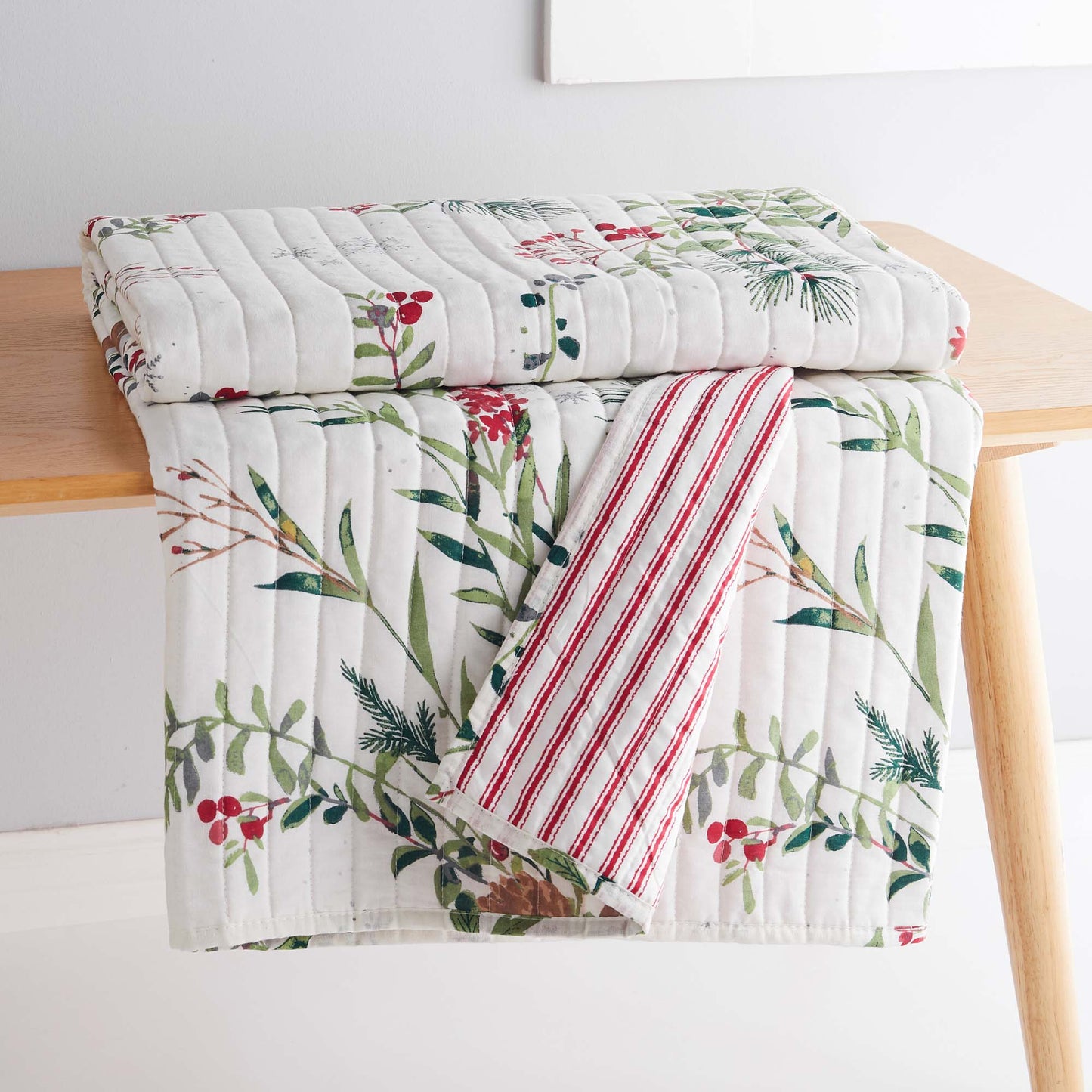 Winterberry Forest Quilted Reversible Throw Blanket - The Country Rabbit Gifts & Décor