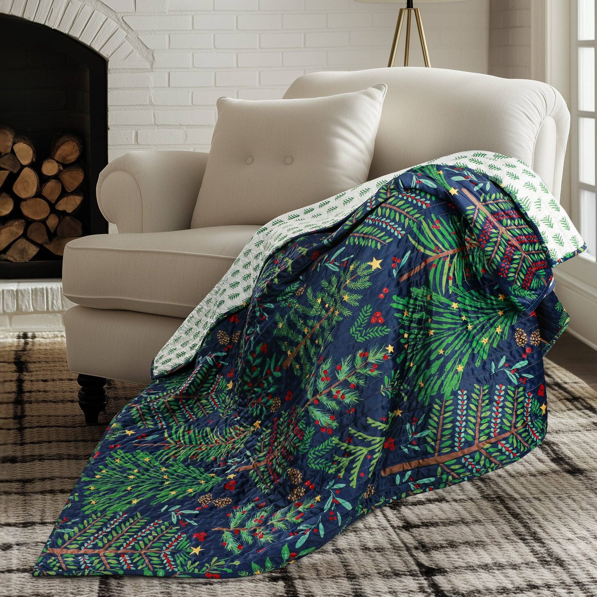 Woodsy Wonder Reversible Quilted Throw Blanket - The Country Rabbit Gifts & Décor