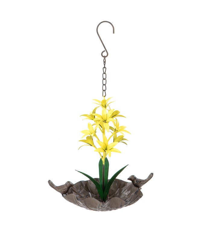Yellow Lilies Bird Feeder Hanger - The Country Rabbit Gifts & Décor