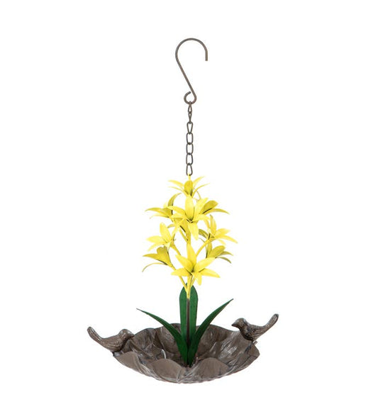 Yellow Lilies Bird Feeder Hanger - The Country Rabbit Gifts & Décor