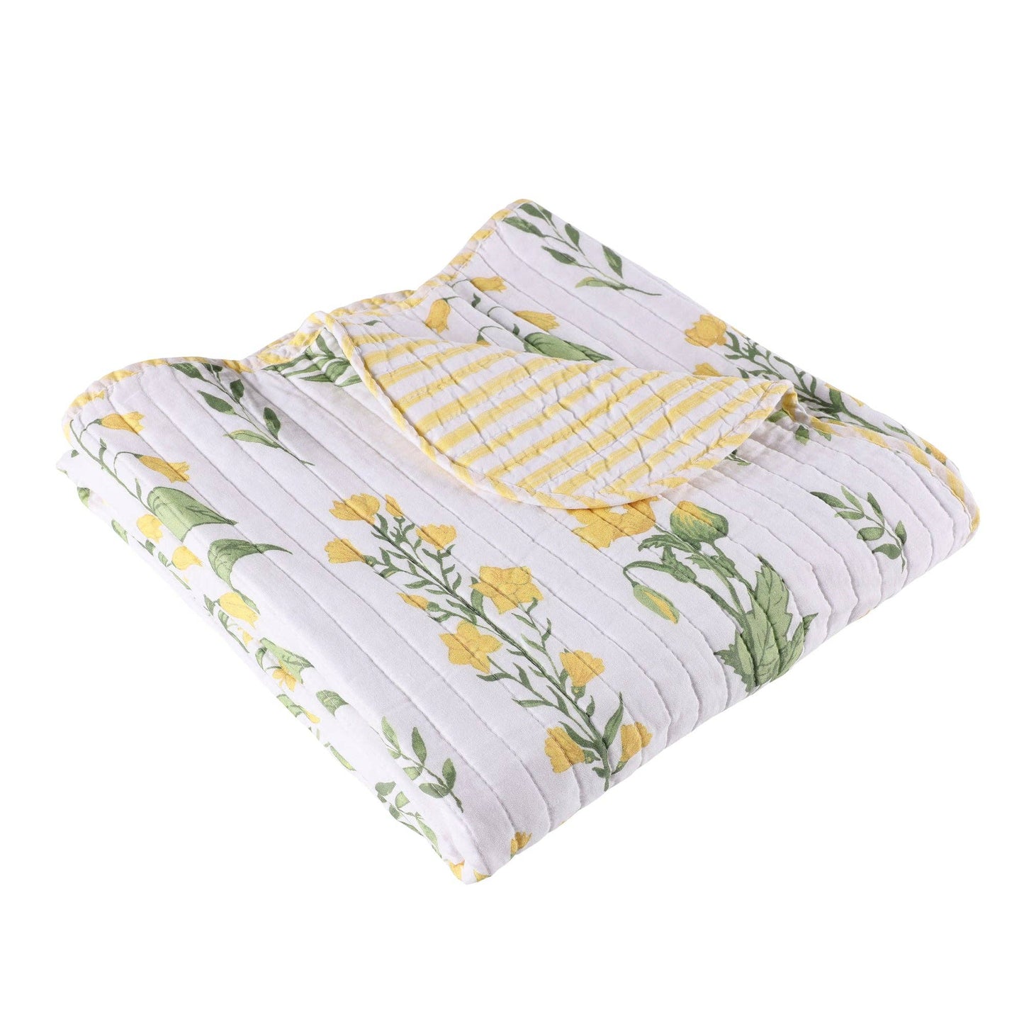 Yellow Spring Flowers Quilted Throw - The Country Rabbit Gifts & Décor