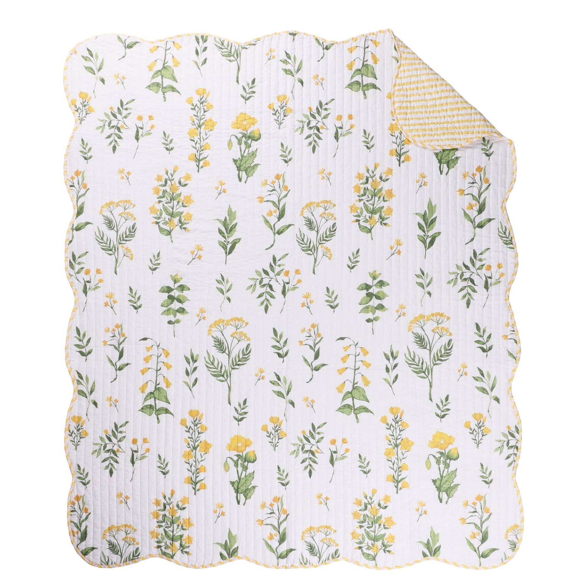 Yellow Spring Flowers Quilted Throw - The Country Rabbit Gifts & Décor